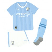 Manchester City Jeremy Doku #11 Domáci Detský futbalový dres 2023-24 Krátky Rukáv (+ trenírky)